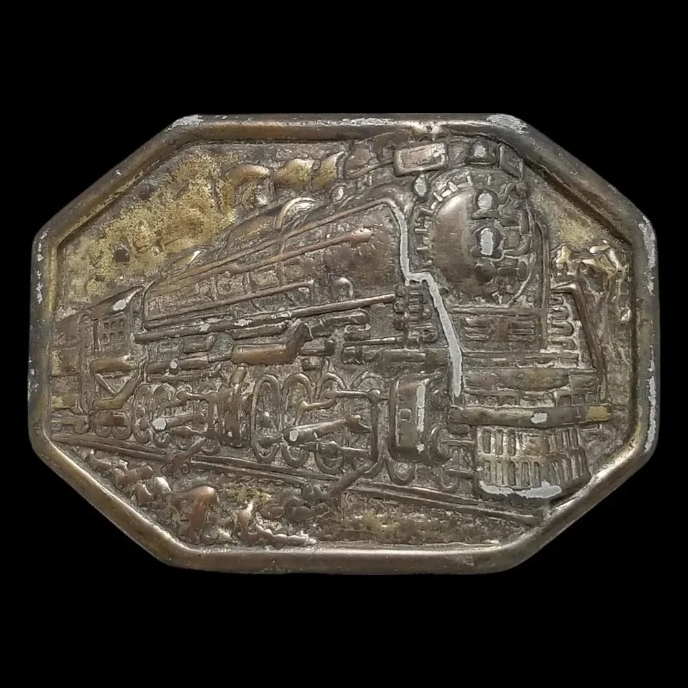 Vintage Belt Buckle AVON Steam Engine‎ Train Locomotive Gold Color